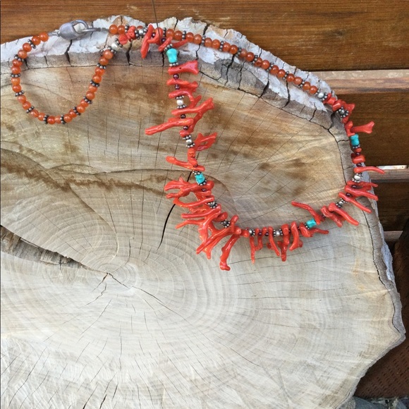 Vintage - BRANCH CORAL graduated necklace. - Picture 3 of 7